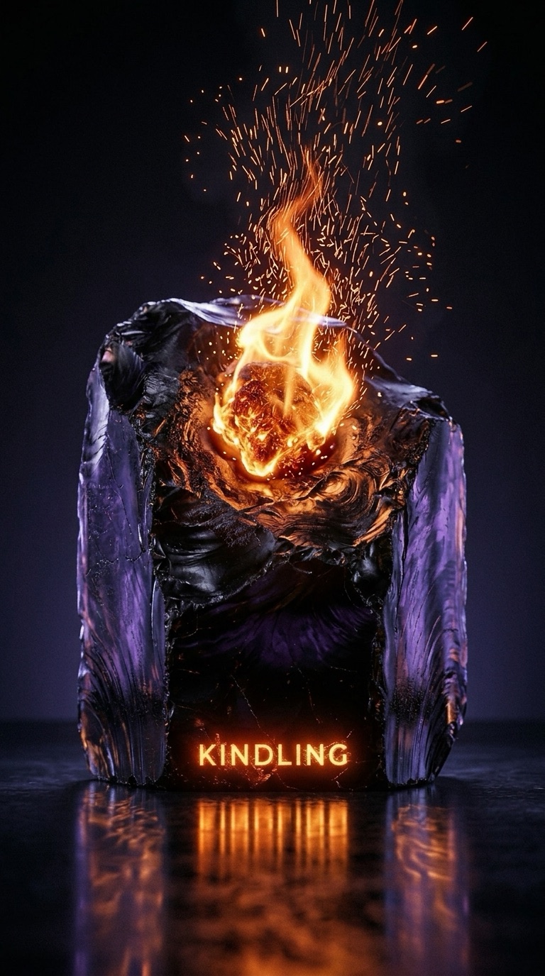 Обсидиановый блок Kindling: из холодного камня вырывается живой огонь